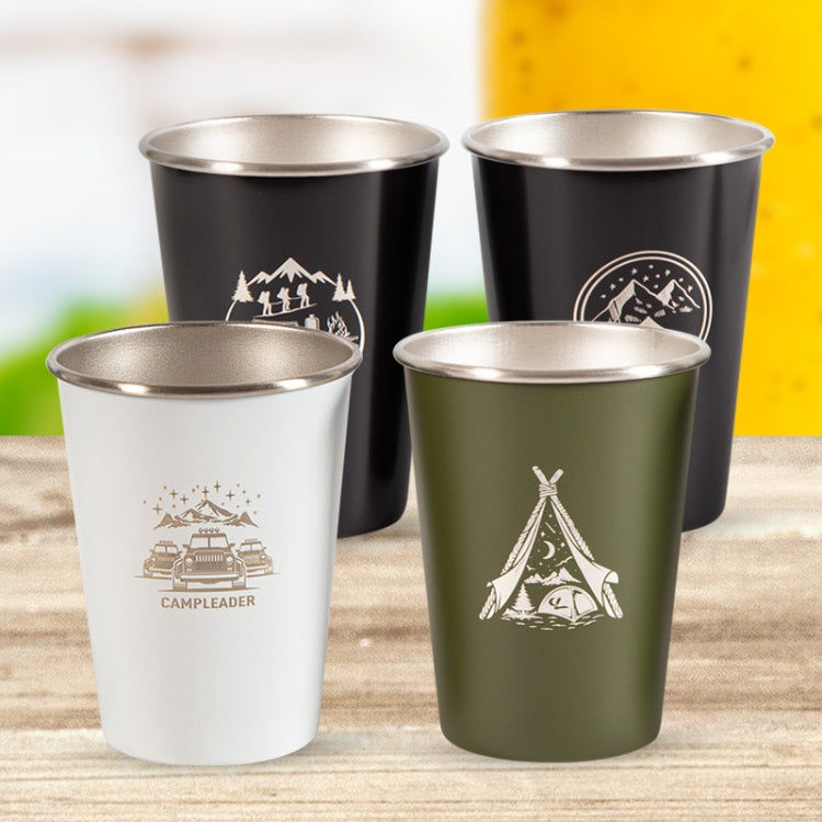 4 PCS / Set Outdoor Picnic Stainless Steel Cup With Storage Bag (Black) - Cookwares & Tablewares by PMC TechLife | Online Shopping South Africa | PMC TechLife