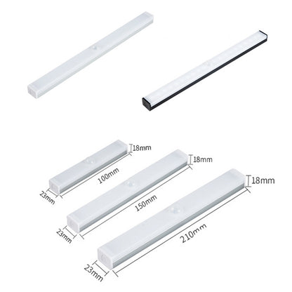 LED Human Body Induction Lamp Long Strip Charging Cabinet Lamp Strip, Size: 15cm(Silver and White Light) - Sensor LED Lights by PMC Jewellery | Online Shopping South Africa | PMC Jewellery