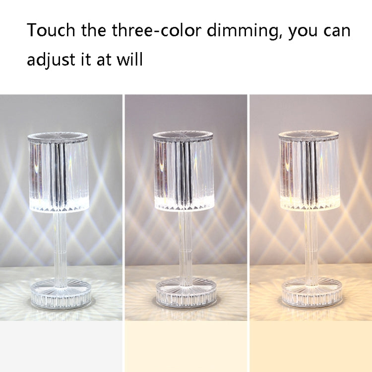 USB Charging Touch Diamond Crystal Table Lamp, Specification: USB Charging(Tri-tone Light)(Transparent) -  by PMC Jewellery | Online Shopping South Africa | PMC Jewellery