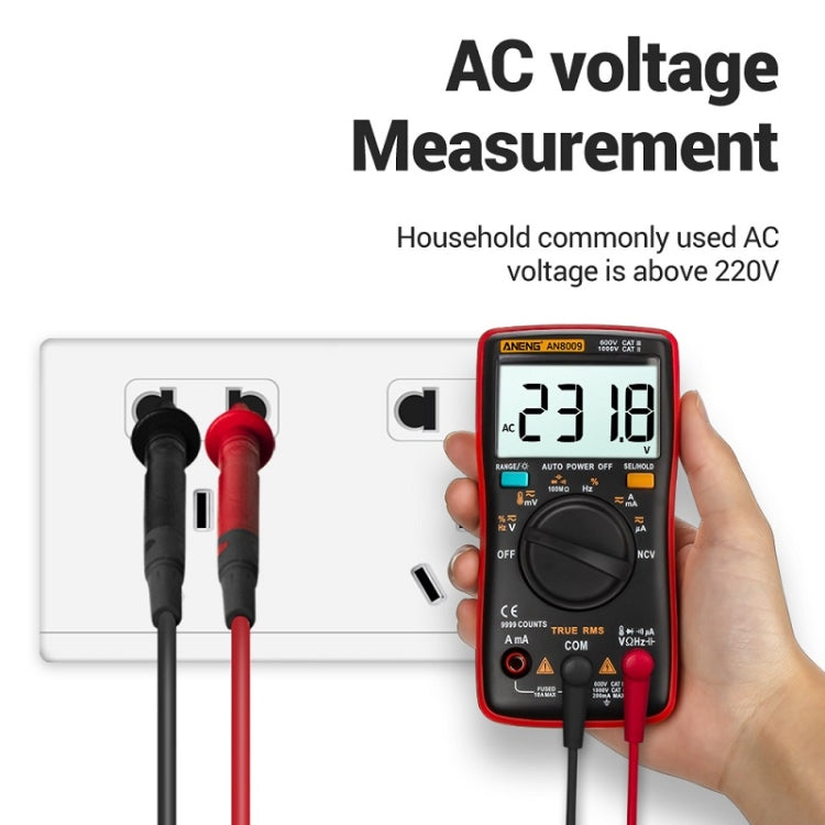 ANENG AN8009 NVC Digital Display Multimeter, Specification: Standard(Red) - free shipping - PMC TechLife - Order now!