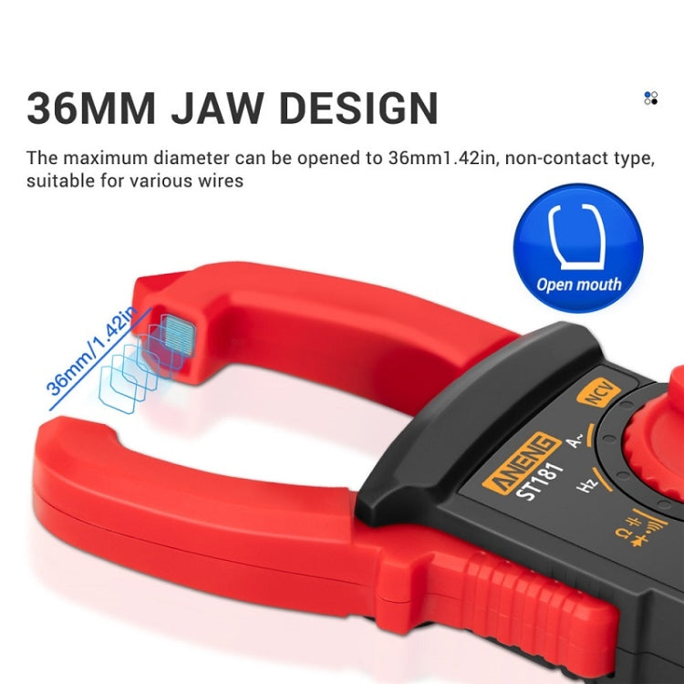 ANENG Intelligent Digital Backlit Clamp-On High-Precision Multimeter, Specification: ST182 with Temp Measurement - Digital Multimeter by ANENG | Online Shopping South Africa | PMC TechLife | Buy Now Pay Later Mobicred