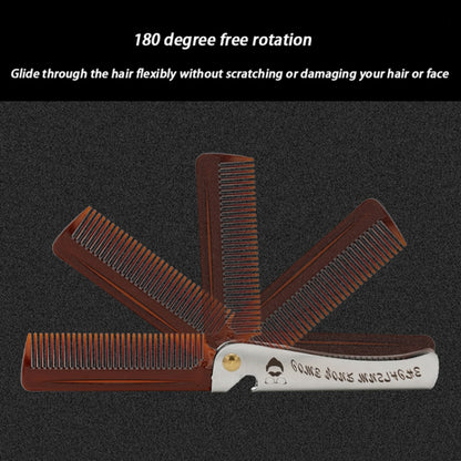 Folding Oil Head Comb Beard Styling Comb(Plating Gray) - Combs by PMC Jewellery | Online Shopping South Africa | PMC Jewellery