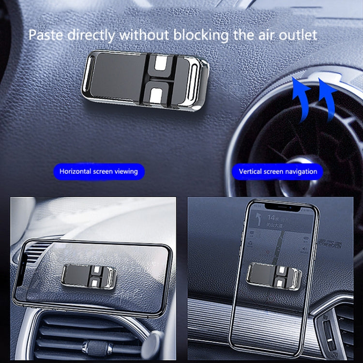 2 PCS S15 Magnetic Aluminum Alloy Bracket Data Cable Storage Sticker Car Phone Holder(Black) - Car Holders by PMC Jewellery | Online Shopping South Africa | PMC Jewellery