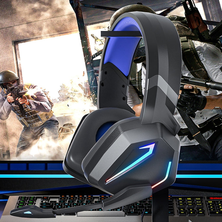 Soyto SY-G20 RGB Dual Streamer Gaming Computer Headset, Style: Lighting Version (Black Blue) - Multimedia Headset by Soyto | Online Shopping South Africa | PMC Jewellery