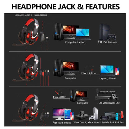 Soyto G10 Gaming Computer Headset For PC (Black Red) - Multimedia Headset by Soyto | Online Shopping South Africa | PMC Jewellery