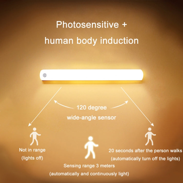 Magnetic Rechargeable Cabinet Bedside Human Body Induction Lamp, Specification: 400 mAh Without Switch 15cm(White Light) - Sensor LED Lights by PMC TechLife | Online Shopping South Africa | PMC TechLife