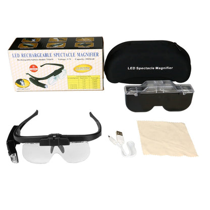 11642DC Multi-magnification Glasses-type Maintenance Rechargeable Magnifying Glass - Glasses Style by PMC Jewellery | Online Shopping South Africa | PMC Jewellery