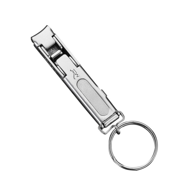 Stainless Steel Folding Nail Clippers with Keychain(Silver) - Nail Clipper by PMC TechLife | Online Shopping South Africa | PMC TechLife | Buy Now Pay Later Mobicred