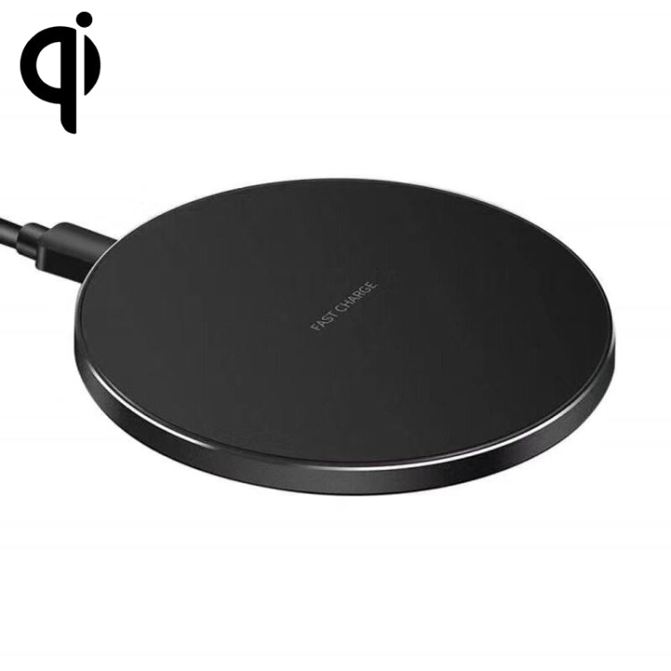 15W Metal Round Wireless Charger Smart Fast Charge(Black + Black Surface) - Wireless Charger by PMC Jewellery | Online Shopping South Africa | PMC Jewellery