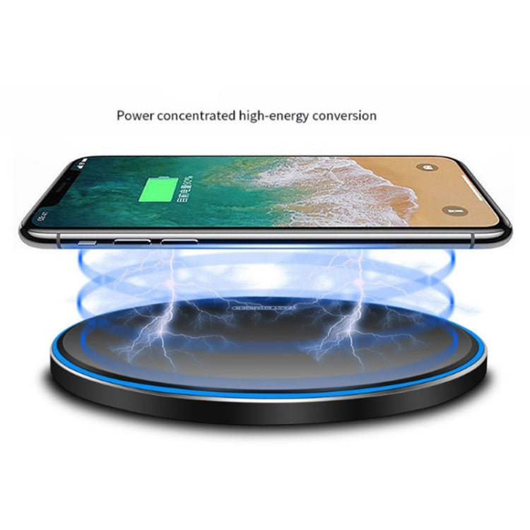 15W Metal Round Wireless Charger Smart Fast Charge(Silver + White Surface) - Wireless Charger by PMC TechLife | Online Shopping South Africa | PMC TechLife