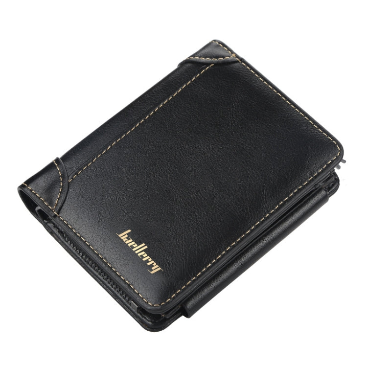 Baellerry D9159 Men Short Tri-Fold Zip Coin Purse Thin Card Holder(Black) - Wallets by Baellerry | Online Shopping South Africa | PMC Jewellery