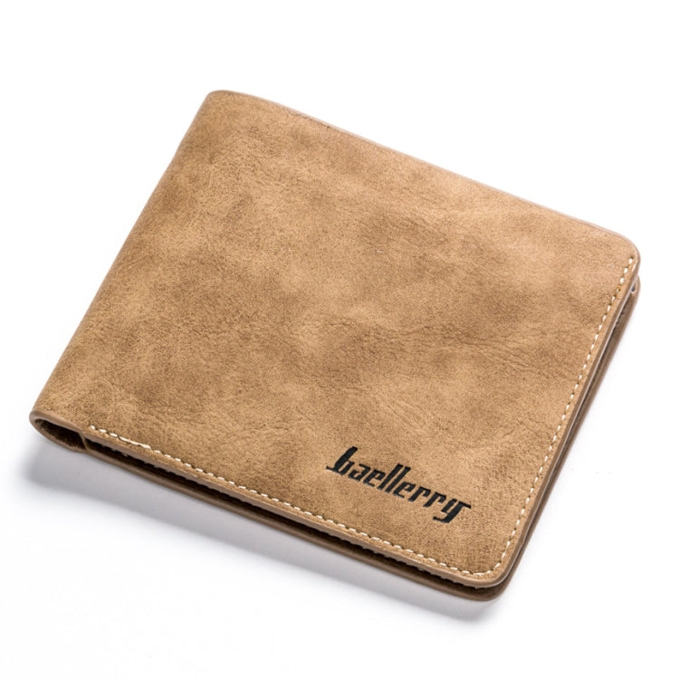 Baellerry BLR1152 Men Short Wallet Vintage Frosted Two Fold Wallet(Coffee Horizontal) - Wallets by Baellerry | Online Shopping South Africa | PMC Jewellery