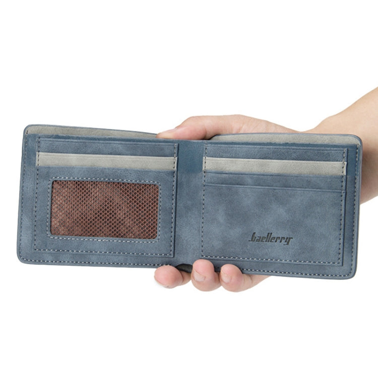 Baellerry BLR1152 Men Short Wallet Vintage Frosted Two Fold Wallet(Gray Horizontal) - Wallets by Baellerry | Online Shopping South Africa | PMC Jewellery