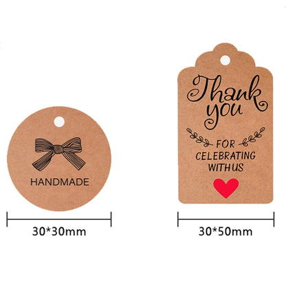 5 Bags 100PCS/Bag Kraft Paper Gift Tags Hang Tags(L-16) - Sticker & Tags by PMC Jewellery | Online Shopping South Africa | PMC Jewellery