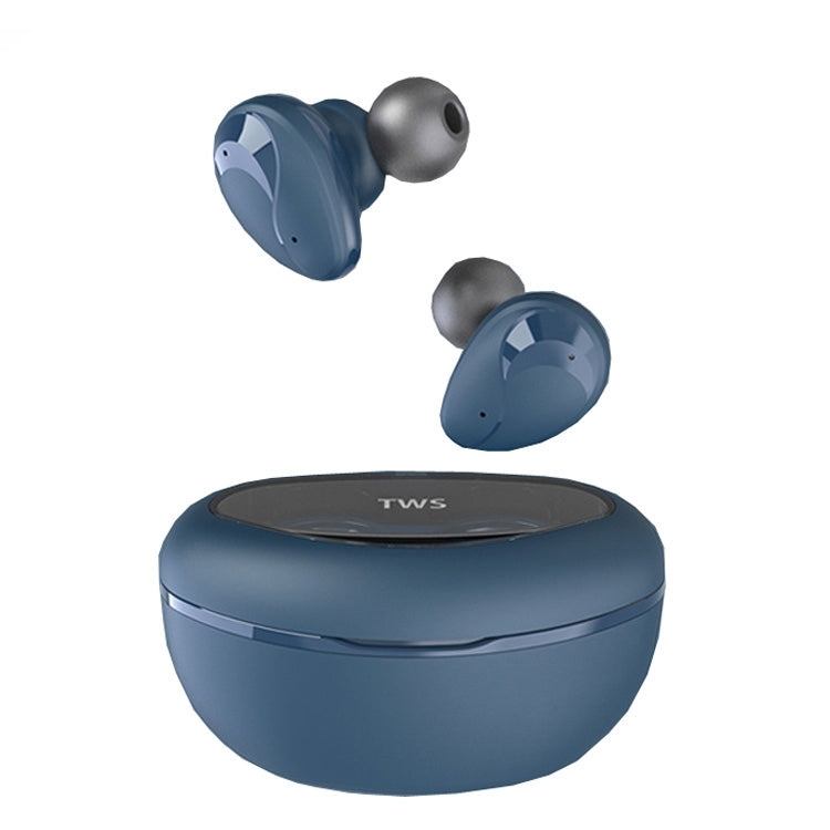 Mini Wireless With Charged Power Display ENC Bluetooth Headset(Blue) - Bluetooth Earphone by PMC TechLife | Online Shopping South Africa | PMC TechLife