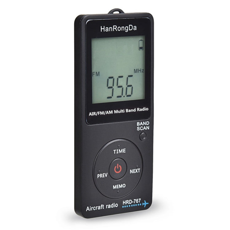 HanRongDa Mini Aviation Band Radio Can Set Automatic Shutdown FM, AM, AIR Radio(Black) - Radio Player by PMC TechLife | Online Shopping South Africa | PMC TechLife