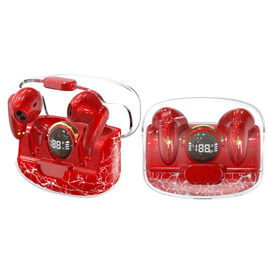 TWS Wireless Bluetooth Headset In-ear Space Capsule Gaming Headset(Transparent Red) - TWS Earphone by PMC Jewellery | Online Shopping South Africa | PMC Jewellery