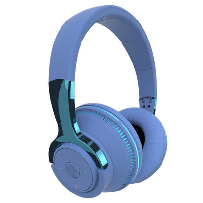 H2 Colorful Luminous Subwoofer Folding Retractable Card Wireless Bluetooth Headset(Blue) - Headset & Headphone by PMC Jewellery | Online Shopping South Africa | PMC Jewellery