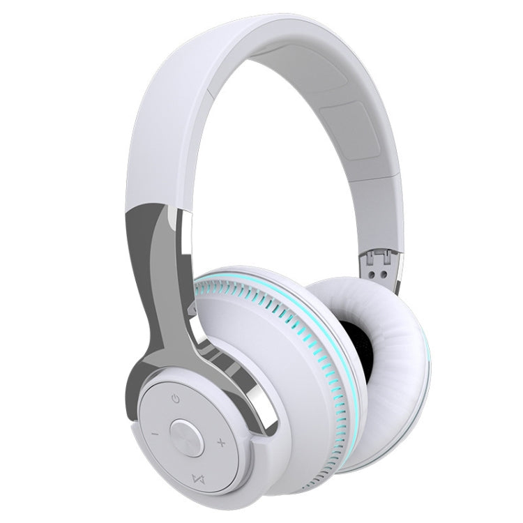 H2 Colorful Luminous Subwoofer Folding Retractable Card Wireless Bluetooth Headset(White) - Headset & Headphone by PMC TechLife | Online Shopping South Africa | PMC TechLife