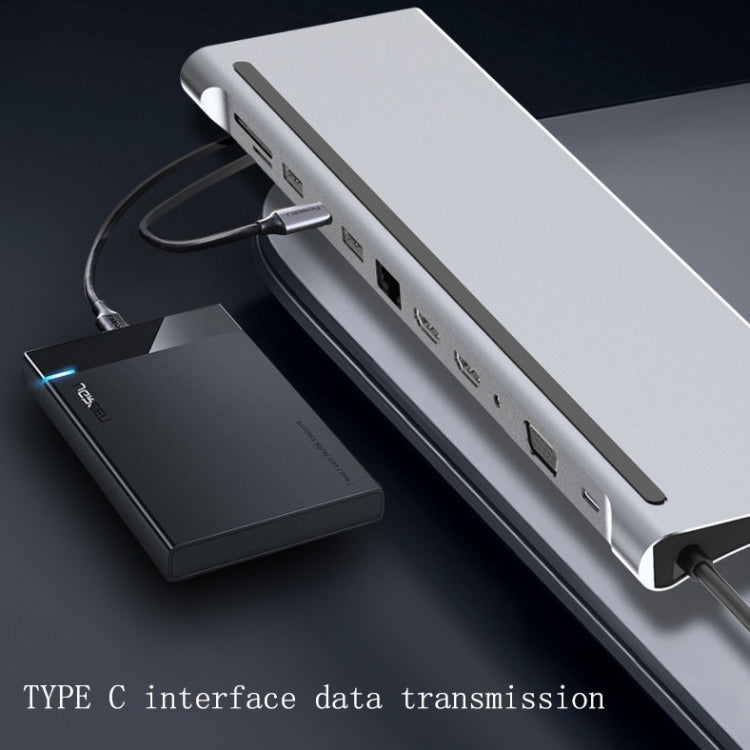 12 In 1 Type C Laptop Smart Docking Station(Gray) - USB HUB by PMC Jewellery | Online Shopping South Africa | PMC Jewellery