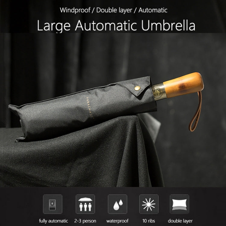 PARACHASE Ten-bone Double-layer Large Windproof Business Automatic Folding Umbrella(Navy) - Umbrellas by PARACHASE | Online Shopping South Africa | PMC Jewellery