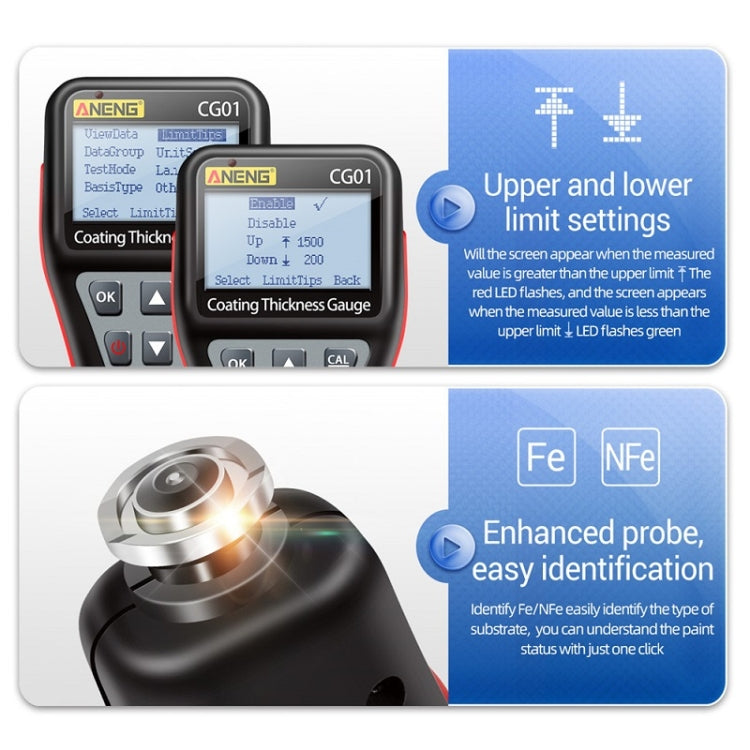 ANENG Iron-aluminum Dual-purpose Coating Thickness Measuring Instrument(CG01) - Coating Thickness Gauge by ANENG | Online Shopping South Africa | PMC Jewellery | Buy Now Pay Later Mobicred