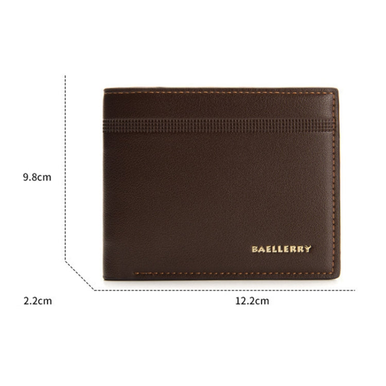 Baellerry Men Short Wallet Multi-card Lychee Pattern Business Wallet(Black) - Wallets by Baellerry | Online Shopping South Africa | PMC Jewellery