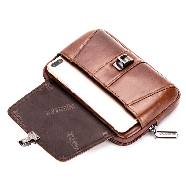 BULL CAPTAIN Multifunctional Leather Mobile Phone Small Waist Bag For Men(Horizontal Brown) - Wallets by BULL CAPTAIN | Online Shopping South Africa | PMC Jewellery | Buy Now Pay Later Mobicred