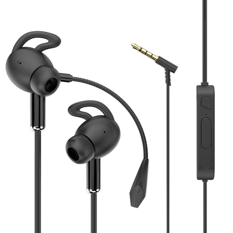 3.5mm Interface Mobile Phone Wire Control Headphones(Black) - Normal Style Earphone by PMC Jewellery | Online Shopping South Africa | PMC Jewellery