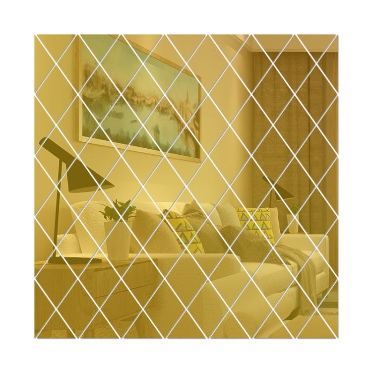 Rhombus Stitching Background Acrylic Mirror Decorative Stickers, Specification: Golden Large - Decorative Mirrors by PMC Jewellery | Online Shopping South Africa | PMC Jewellery