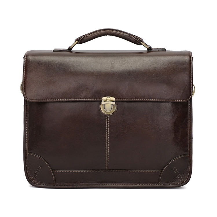 Men Retro Cowhide Leather Briefcase Multifunctional Laptop Bag for 15.6 Inch Computer(Coffee) - 15.6 - 17 inch by J.M.D | Online Shopping South Africa | PMC Jewellery | Buy Now Pay Later Mobicred