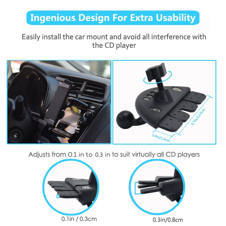 Automobiles CD Port Mobile Phone Tablet Universal Bracket, Specification: Used Within 15 inch - Car Holders by PMC Jewellery | Online Shopping South Africa | PMC Jewellery