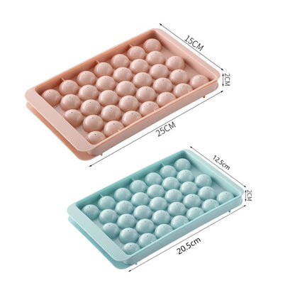 33 Grid Round Ice Hockey Mold With Lid Ice Box Small Marble Ice Tray, Random Color Delivery - Food Molds by PMC Jewellery | Online Shopping South Africa | PMC Jewellery