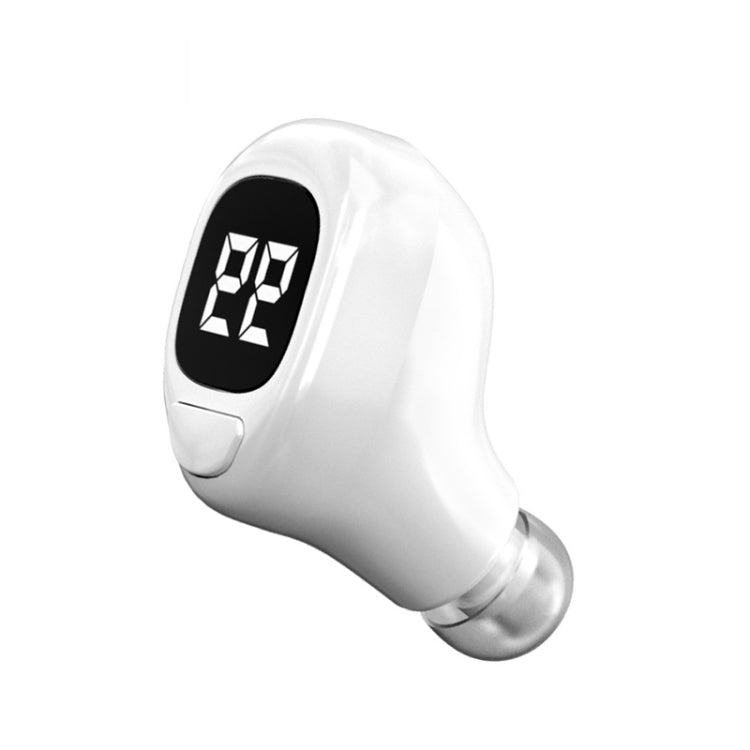 F6 Bluetooth Headset Mini Invisible Ear Business Digital Display Earphone(White) - Bluetooth Earphone by PMC TechLife | Online Shopping South Africa | PMC TechLife