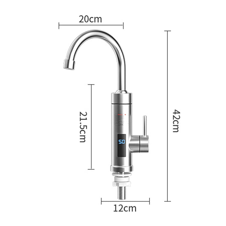 Household Kitchen Electric Hot Water Fauce EU Plug, Style: Stainless Steel Universal Pipe Type - Faucets & Accessories by PMC Jewellery | Online Shopping South Africa | PMC Jewellery
