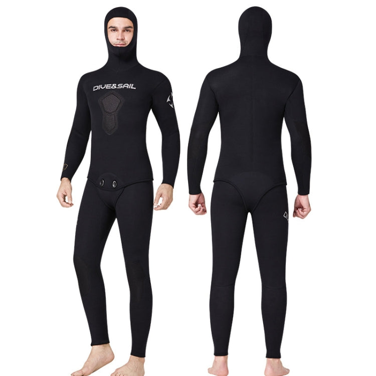 DIVE&SAIL 5mm Split Thick And Keep Warm Long Sleeves Hooded Diving Suit, Size: XL(Black) - Athletic Wear by DIVE&SAIL | Online Shopping South Africa | PMC Jewellery | Buy Now Pay Later Mobicred