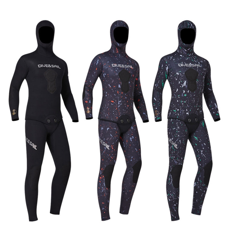 DIVE&SAIL 5mm Split Thick And Keep Warm Long Sleeves Hooded Diving Suit, Size: XL(Orange) - Athletic Wear by DIVE&SAIL | Online Shopping South Africa | PMC Jewellery | Buy Now Pay Later Mobicred