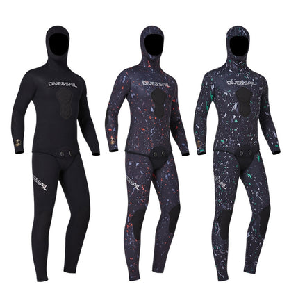 DIVE&SAIL 5mm Split Thick And Keep Warm Long Sleeves Hooded Diving Suit, Size: XL(Orange) - Athletic Wear by DIVE&SAIL | Online Shopping South Africa | PMC Jewellery | Buy Now Pay Later Mobicred