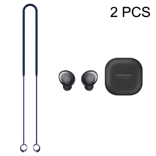 2 PCS Bluetooth Earphone Silicone Anti-Lost Cord For Samsung Glaxy Buds Pro(Black) - Anti-lost & Holder by PMC Jewellery | Online Shopping South Africa | PMC Jewellery