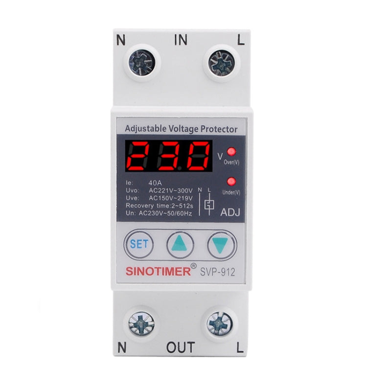 SINOTIMER SVP-912 Adjustable Self-resetting Intelligent Under-voltage Protector, Current: 40A - Other Tester Tool by SINOTIMER | Online Shopping South Africa | PMC Jewellery | Buy Now Pay Later Mobicred