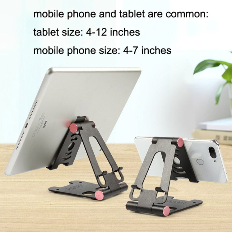 XY-02 Folding Live Aluminum Alloy Desktop Tablet Computer Mobile Phone Bracket(Black) - Desktop Holder by PMC Jewellery | Online Shopping South Africa | PMC Jewellery