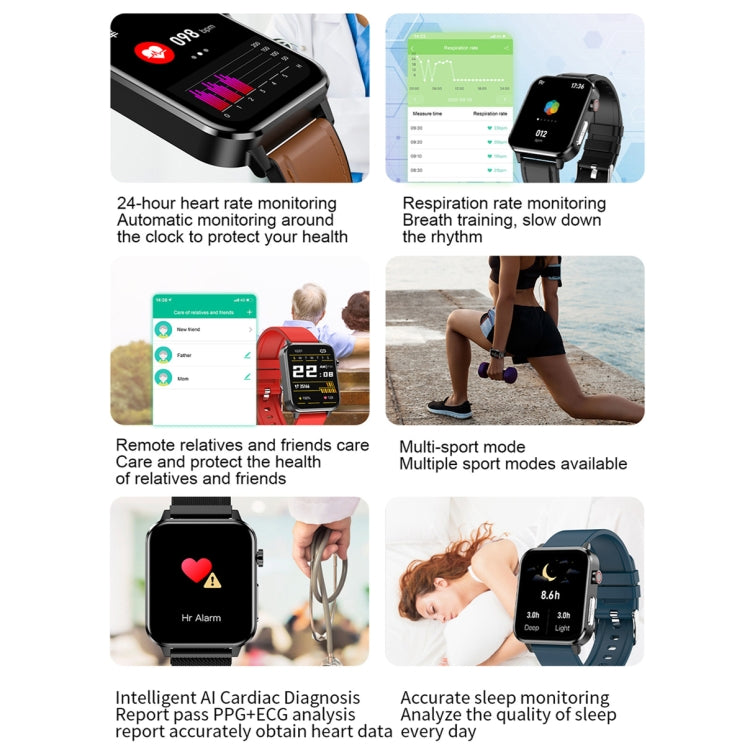 LOANIY E86 1.7 Inch Heart Rate Monitoring Smart Bluetooth Watch, Color: Blue - Smart Watches by LOANIY | Online Shopping South Africa | PMC Jewellery | Buy Now Pay Later Mobicred