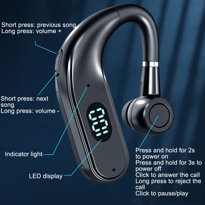 Bluetooth Business Hanging Ear Digital Display LED Sports Driving Headset(X5 Standard) - Bluetooth Earphone by PMC Jewellery | Online Shopping South Africa | PMC Jewellery