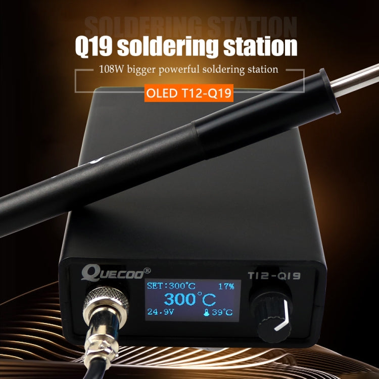 QUECOO 1.3 Inch Display Soldering Station with Handle, Set: EU Plug (Q19+P9) - free shipping - PMC TechLife - Order now!