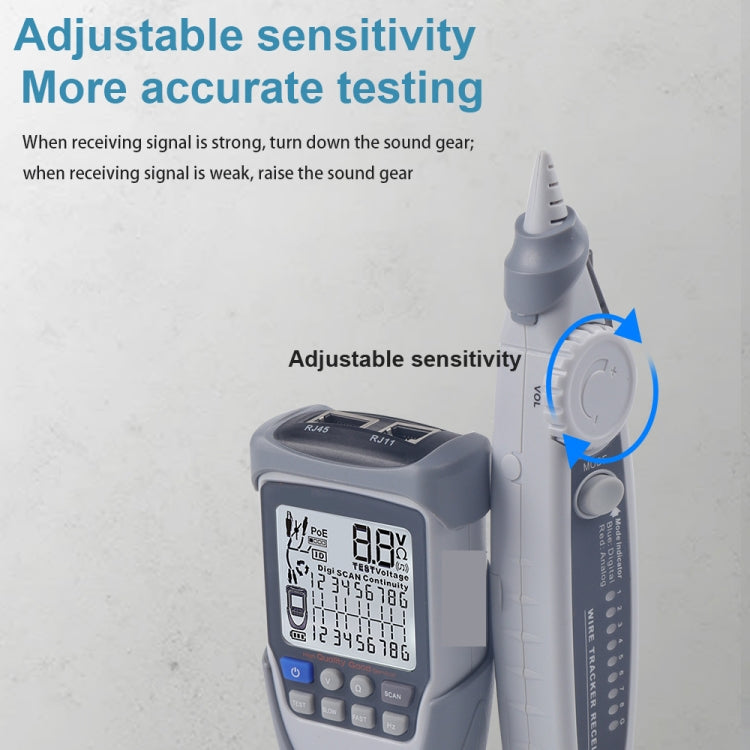 ET612 Network Cable Tester Wire Tracker Battery Voltage POE Test Multi-function Cable Tester - Current & Voltage Tester by PMC TechLife | Online Shopping South Africa | PMC TechLife
