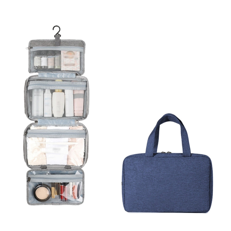 13552A Travel Waterproof Foldable Toiletry Bag Cosmetic Bag with Hook, Color: Navy Blue - Storage Boxes by PMC Jewellery | Online Shopping South Africa | PMC Jewellery