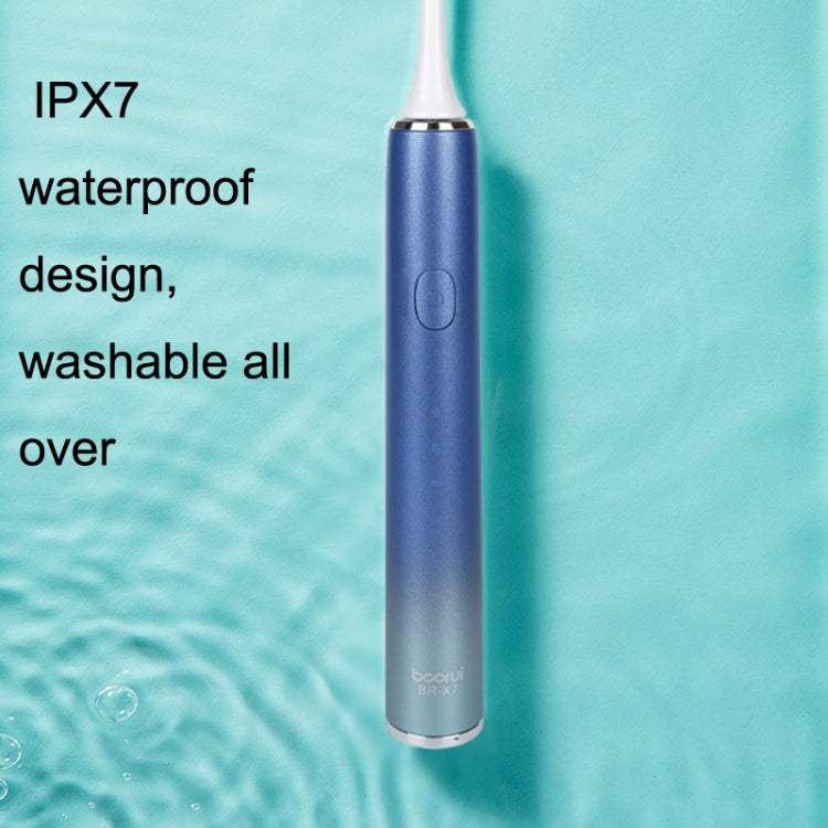 Boorui BR-X7 Smart USB Electric Adults Toothbrush Gradient Oral Hygiene Ultrasonic Toothbrush(Blue) - Toothbrushes by Boorui | Online Shopping South Africa | PMC Jewellery | Buy Now Pay Later Mobicred