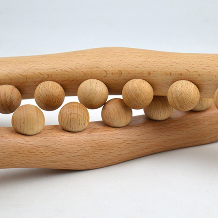 Eight-beaded Beech Wood Massage Stick Meridian Dredging Rolling Stick 53cm - free shipping - PMC TechLife - Order now!