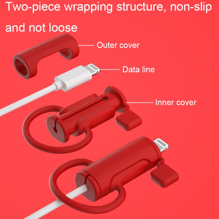 3 PCS Soft Washable Data Cable Silicone Case For Apple, Spec: Type-C (Mustard Green) - Cable Organizer by PMC TechLife | Online Shopping South Africa | PMC TechLife