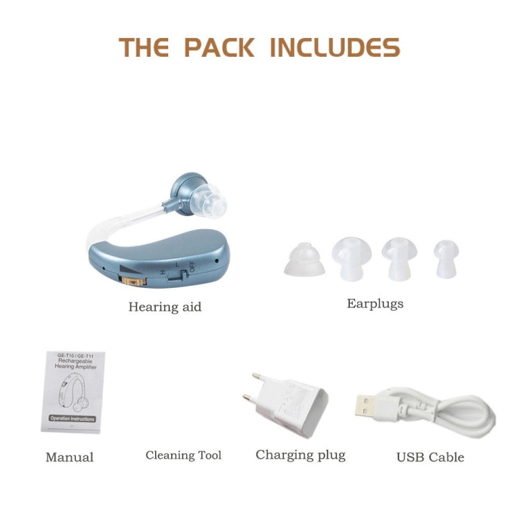 Hearing Aid Audiphones Sound Amplifier US Plug(Golden) - Hearing Aids by PMC Jewellery | Online Shopping South Africa | PMC Jewellery